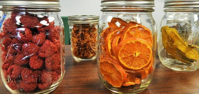 jars of dried fruit